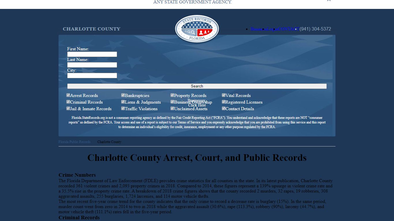 Charlotte County Arrest, Court, and Public Records