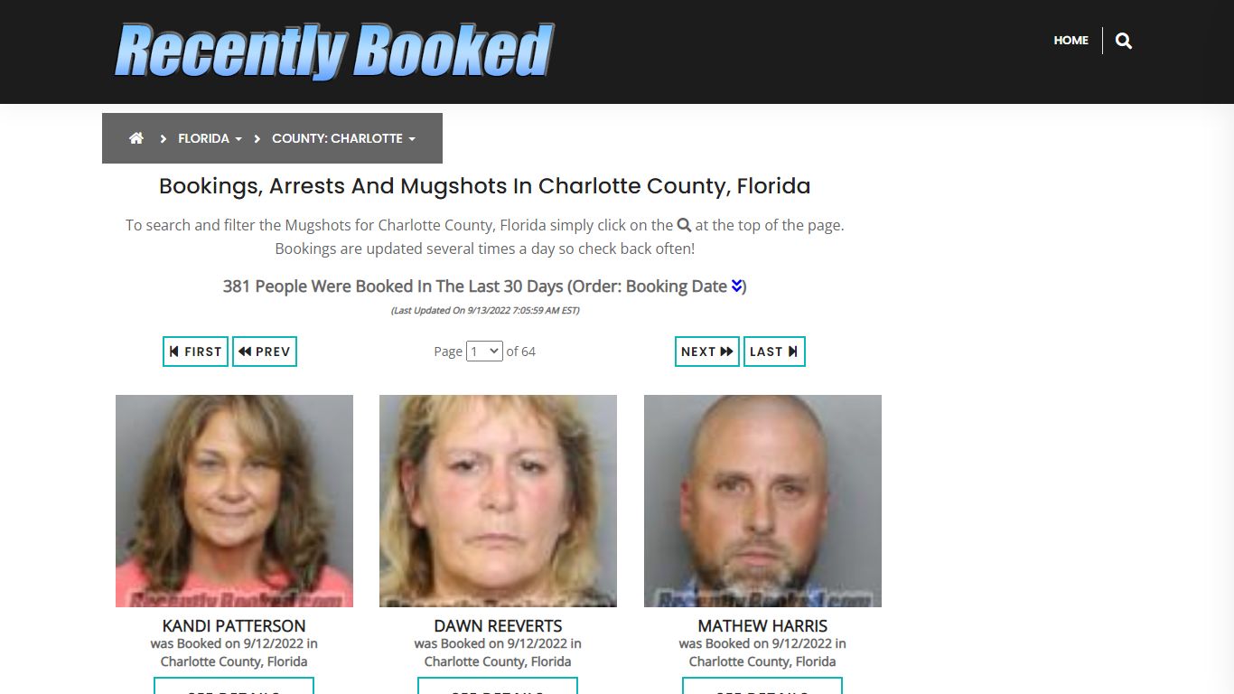 Recent bookings, Arrests, Mugshots in Charlotte County, Florida