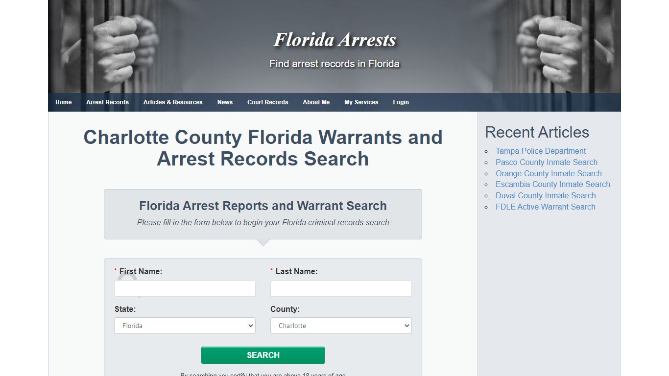 Charlotte County Florida Warrants and Arrest Records Search